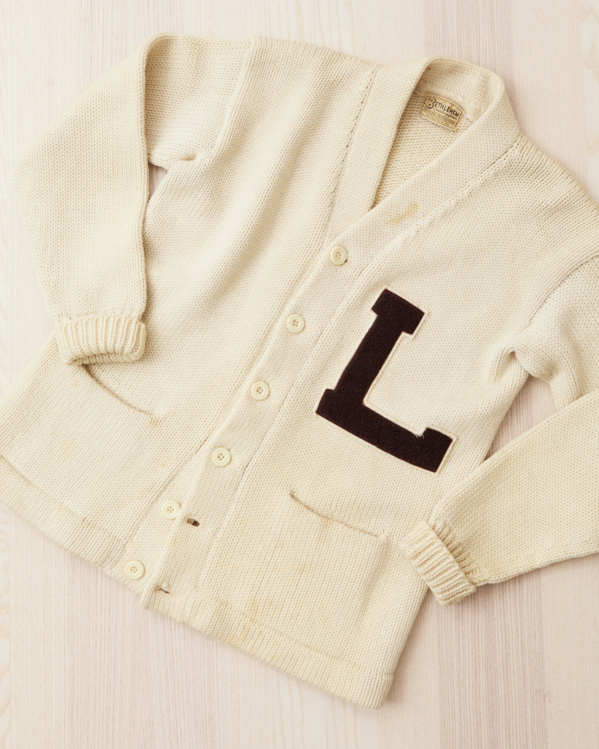 Vintage 50´s Bethlehem Sporting Goods Knitted Letterman Wool Cardigan