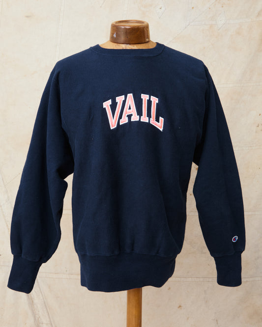Vintage 90's Champion Reverse Weave Vail Sweatshirt Navy L
