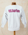 Vintage 90's Champion Reverse Weave Sweatshirt Wharton Sweatshirt Gray Melange L