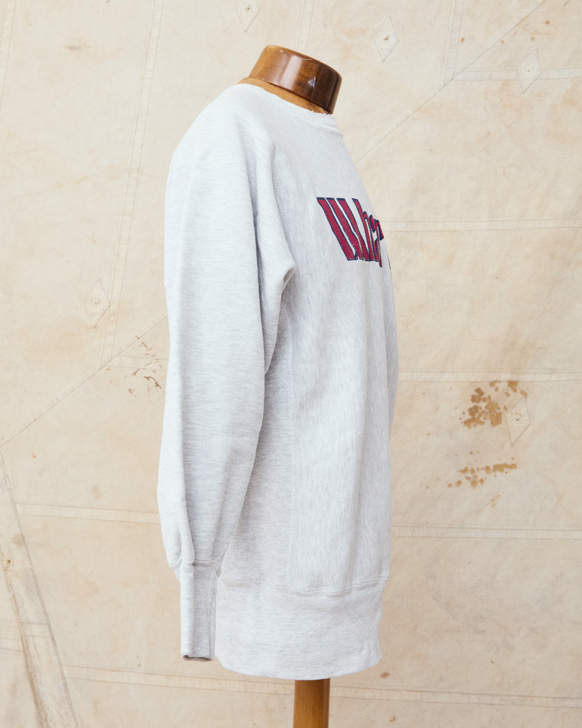 Vintage 90's Champion Reverse Weave Sweatshirt Wharton Sweatshirt Gray Melange L