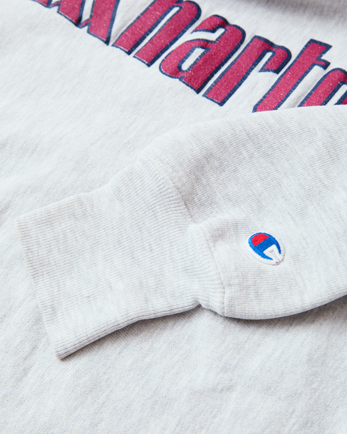 Vintage 90's Champion Reverse Weave Sweatshirt Wharton Sweatshirt Gray Melange L