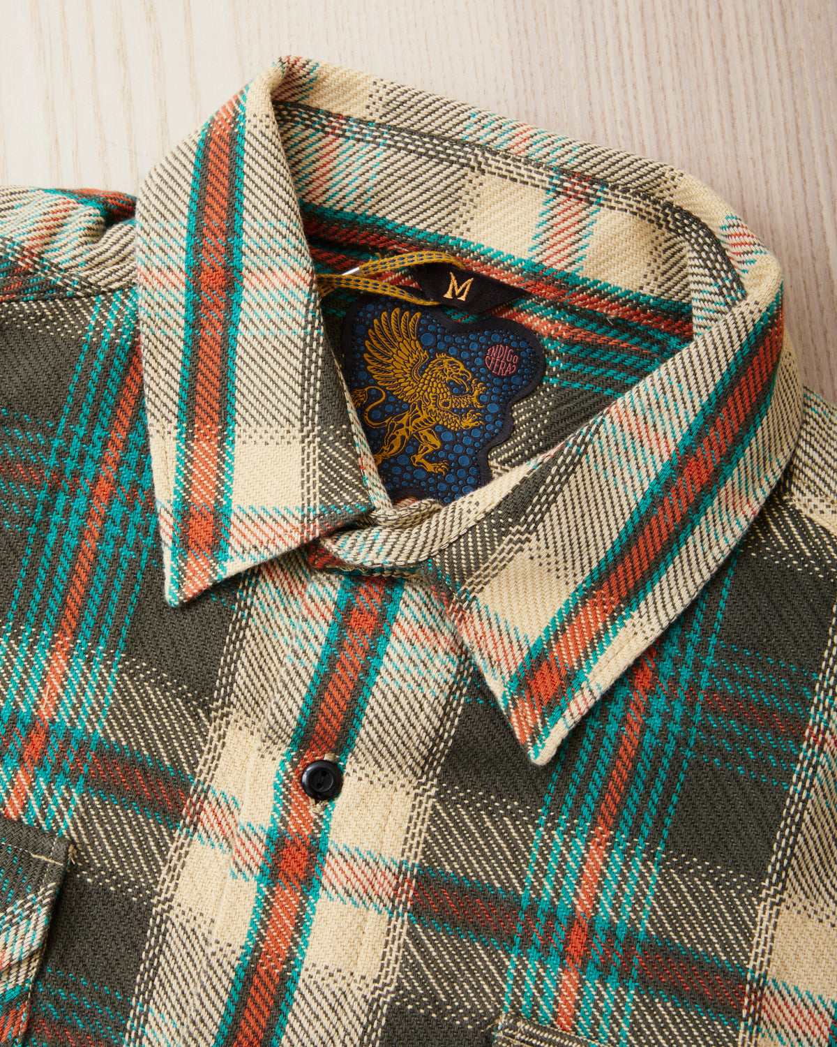 Indigofera Bryson Prima Flannel Shirt Check Charcoal/Beige