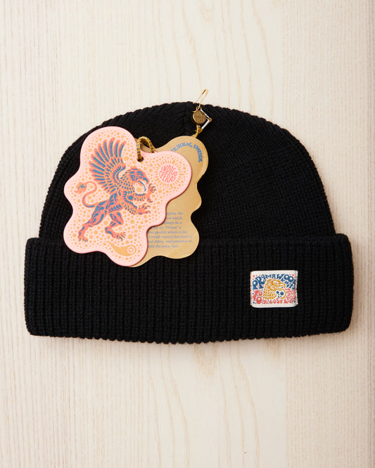 Indigofera Radec Rib Knit Wool Cap Black