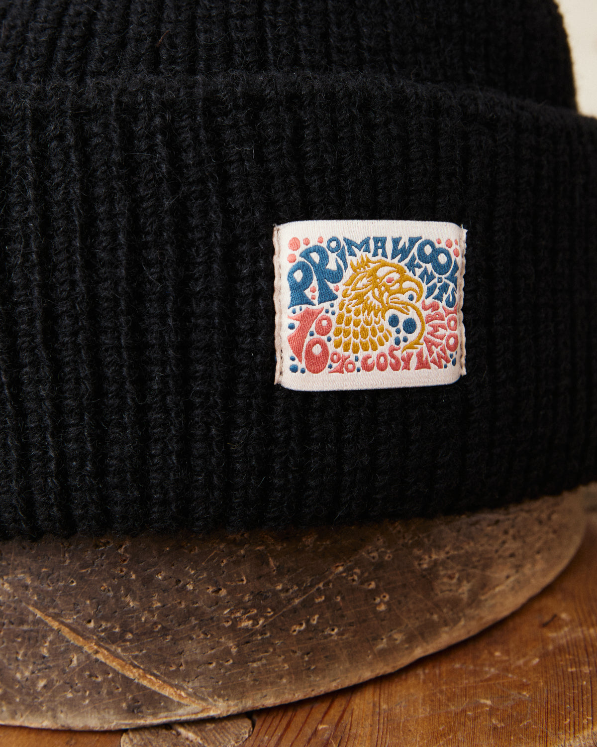 Indigofera Radec Rib Knit Wool Cap Black