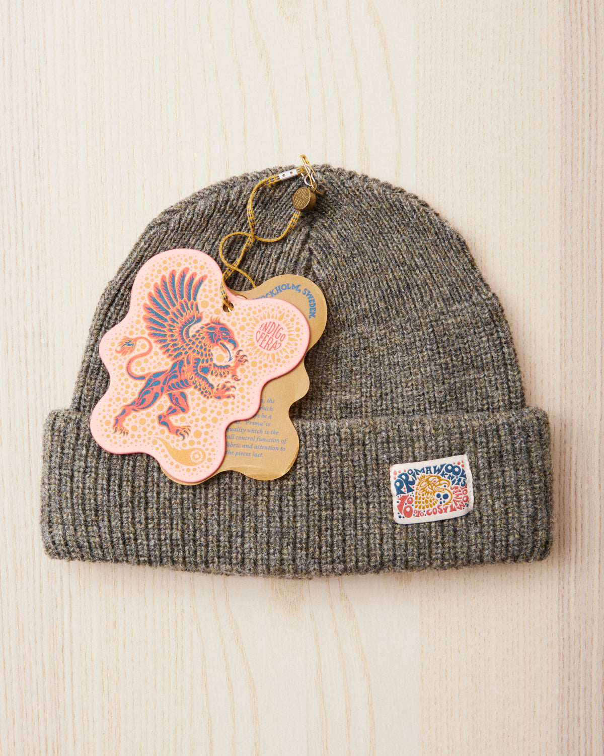 Indigofera Radec Rib Knit Wool Cap Grey Melange