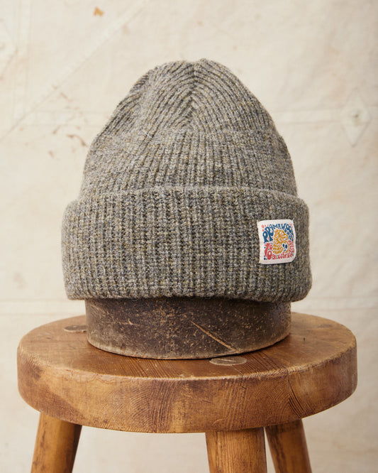 Indigofera Radec Rib Knit Wool Cap Grey Melange