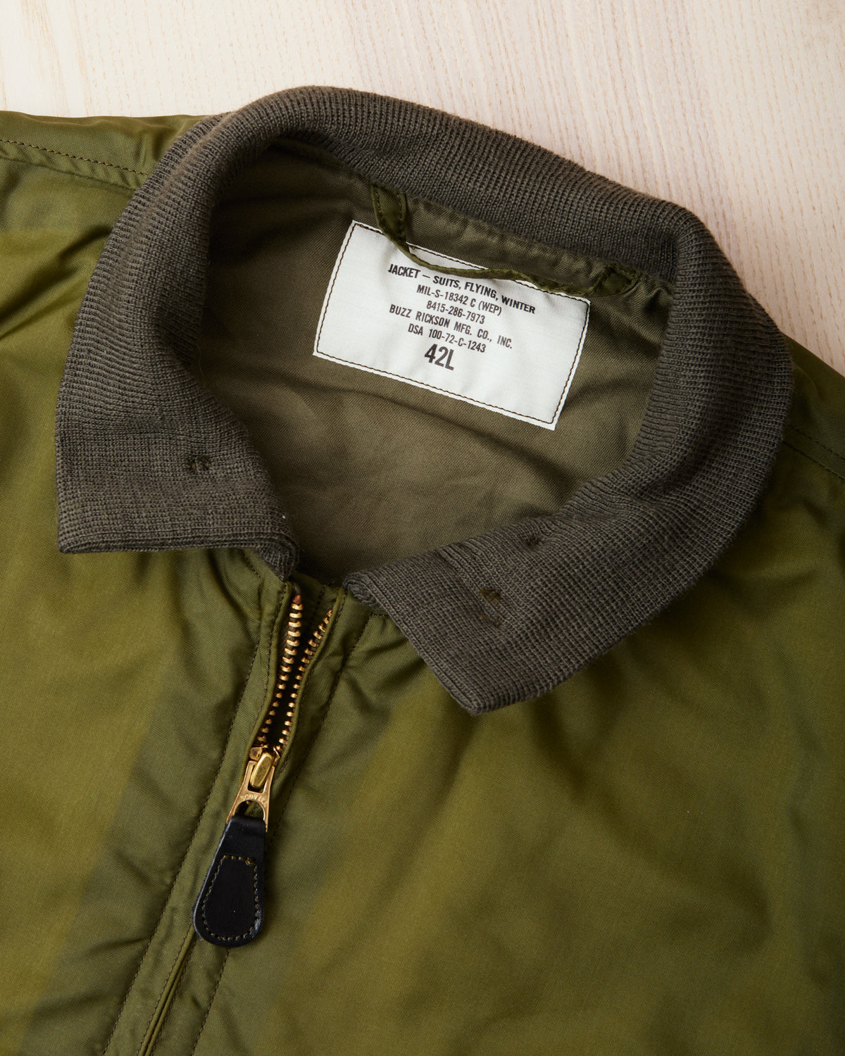 Buzz Rickson's BR15947 Type WEP Military Flight Jacket Olive