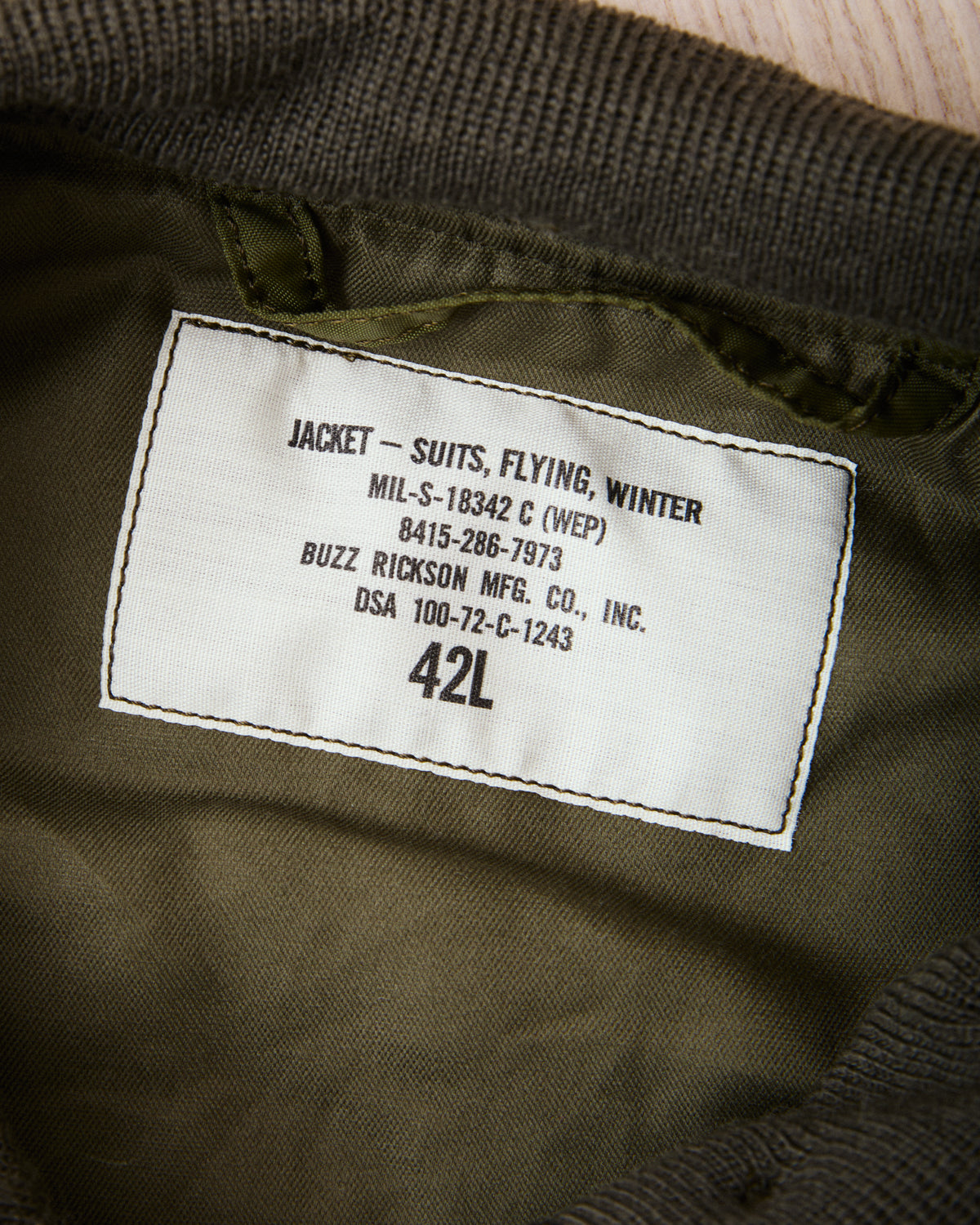 Buzz Rickson's BR15947 Type WEP Military Flight Jacket Olive