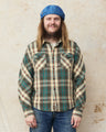 Indigofera Bryson Prima Flannel Shirt Check Charcoal/Beige