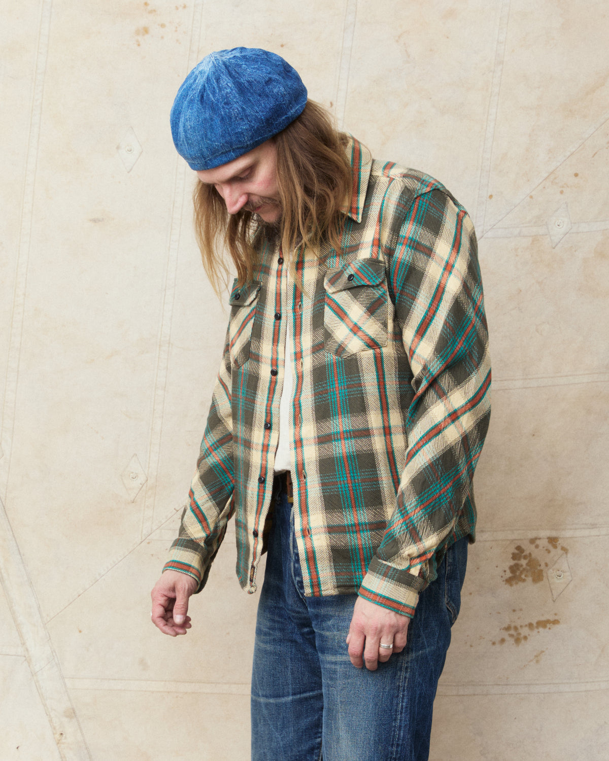 Indigofera Bryson Prima Flannel Shirt Check Charcoal/Beige
