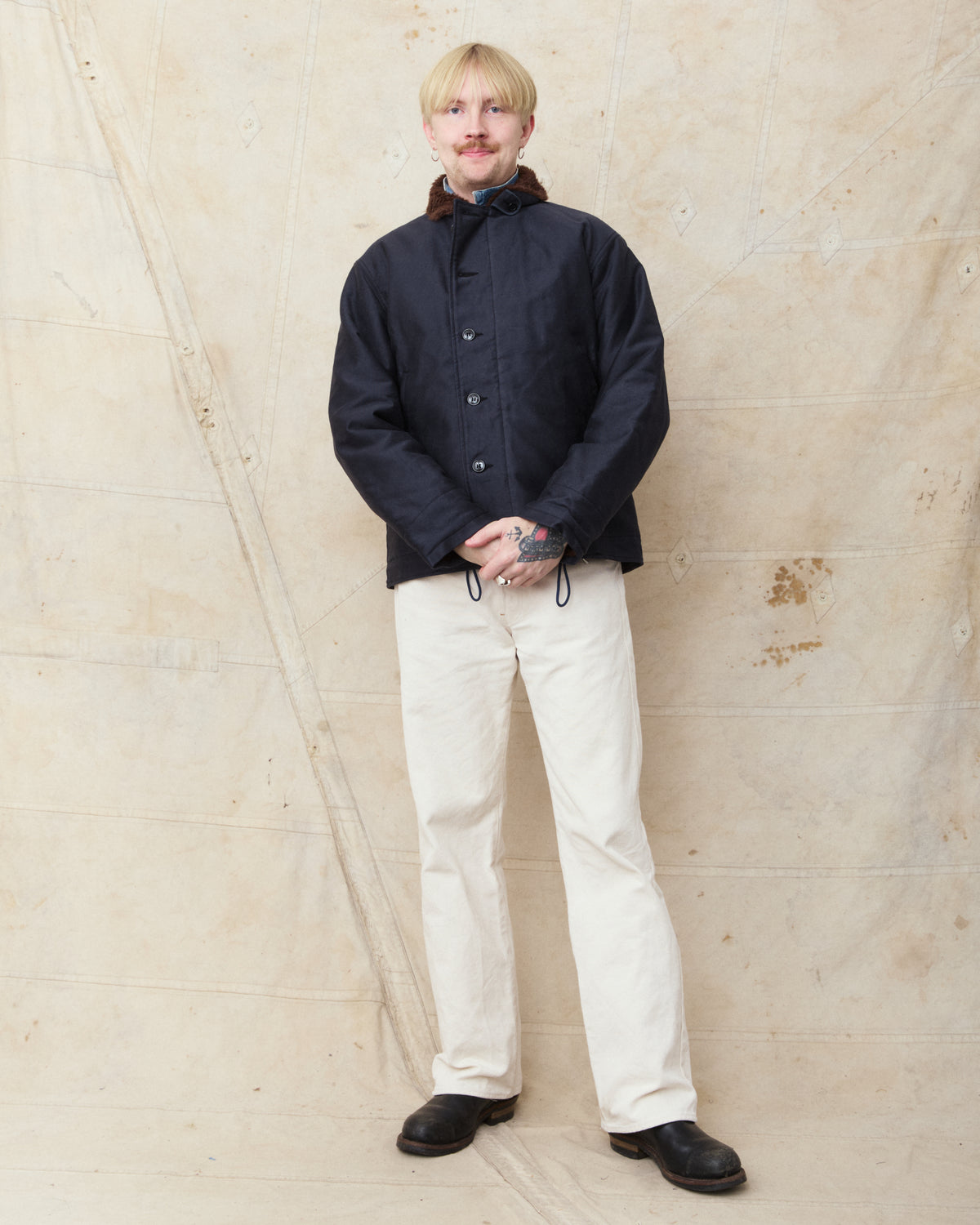 Buzz Rickson's BR15340 Type N-1 Deck Jacket Navy Demotex No Print