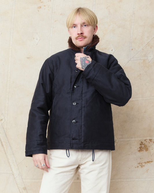 Buzz Rickson's BR15340 Type N-1 Deck Jacket Navy Demotex No Print
