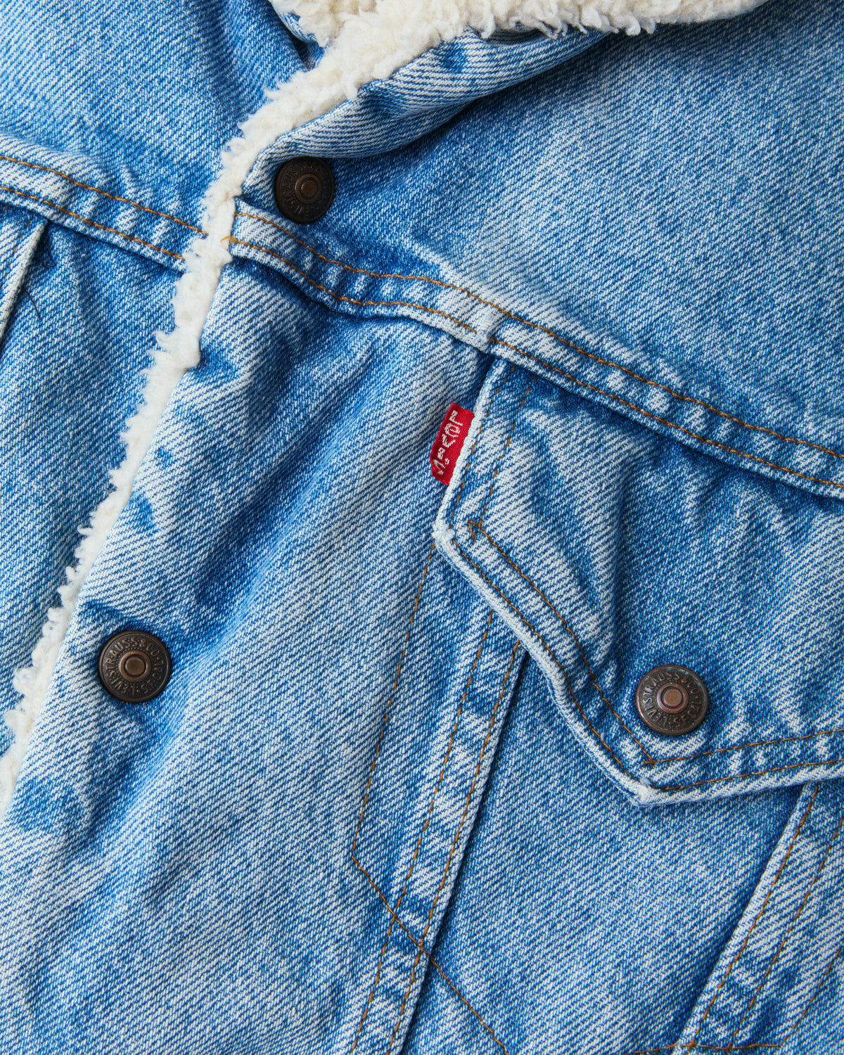 Vintage 80's Made in USA Levi's Denim Sherpa Trucker Jacket Size 40