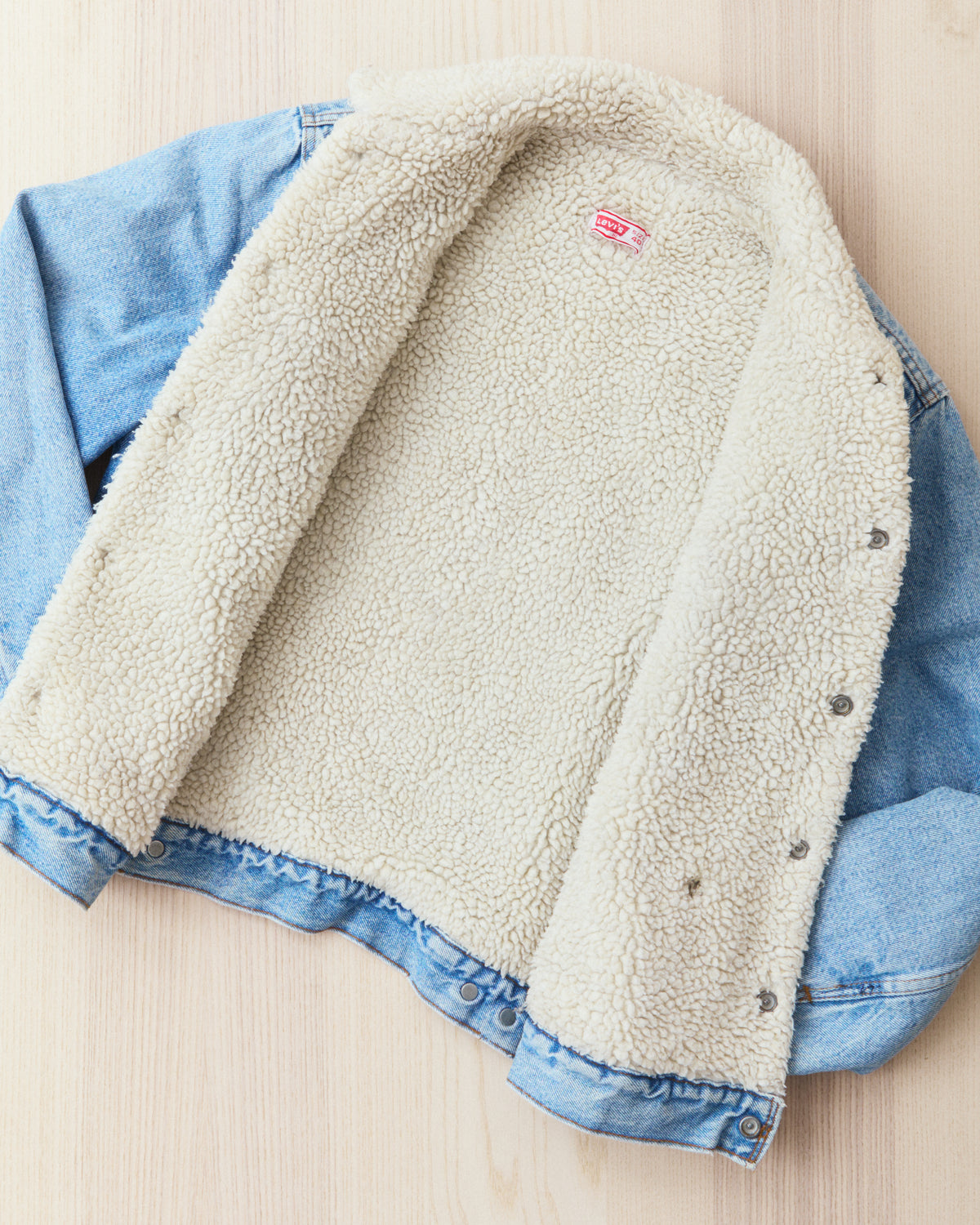 Vintage 80's Made in USA Levi's Denim Sherpa Trucker Jacket Size 40