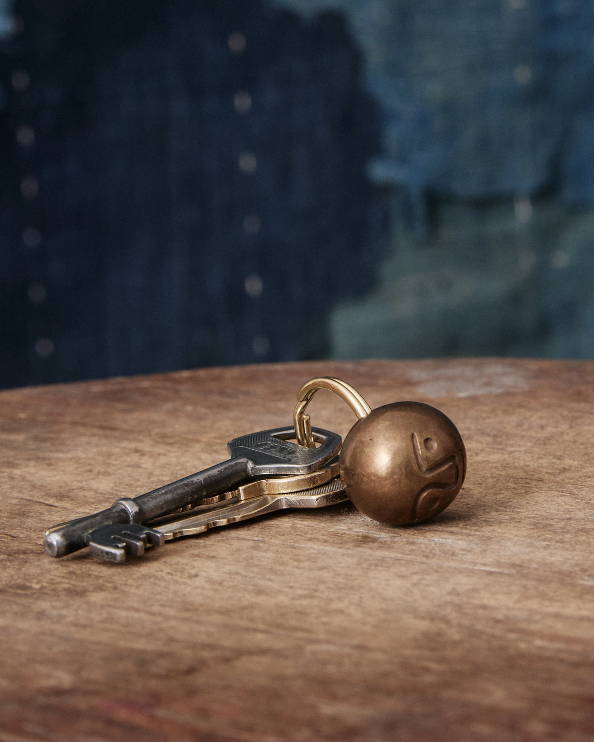 Tender Brass Ball Keyring