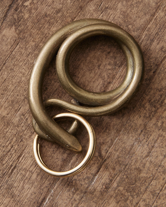 Tender Lost Wax Cast Bronze Slow Worm Keyring