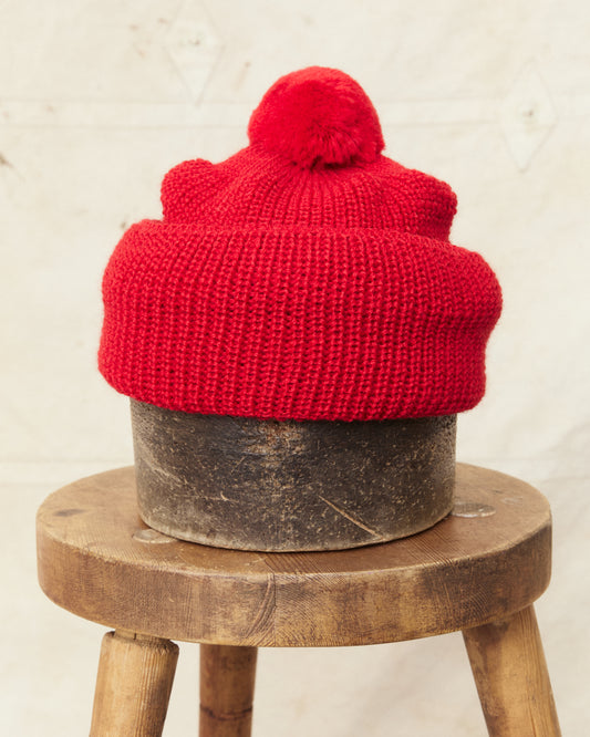 Heimat Wool U Boat Bobble Hat Safety Red