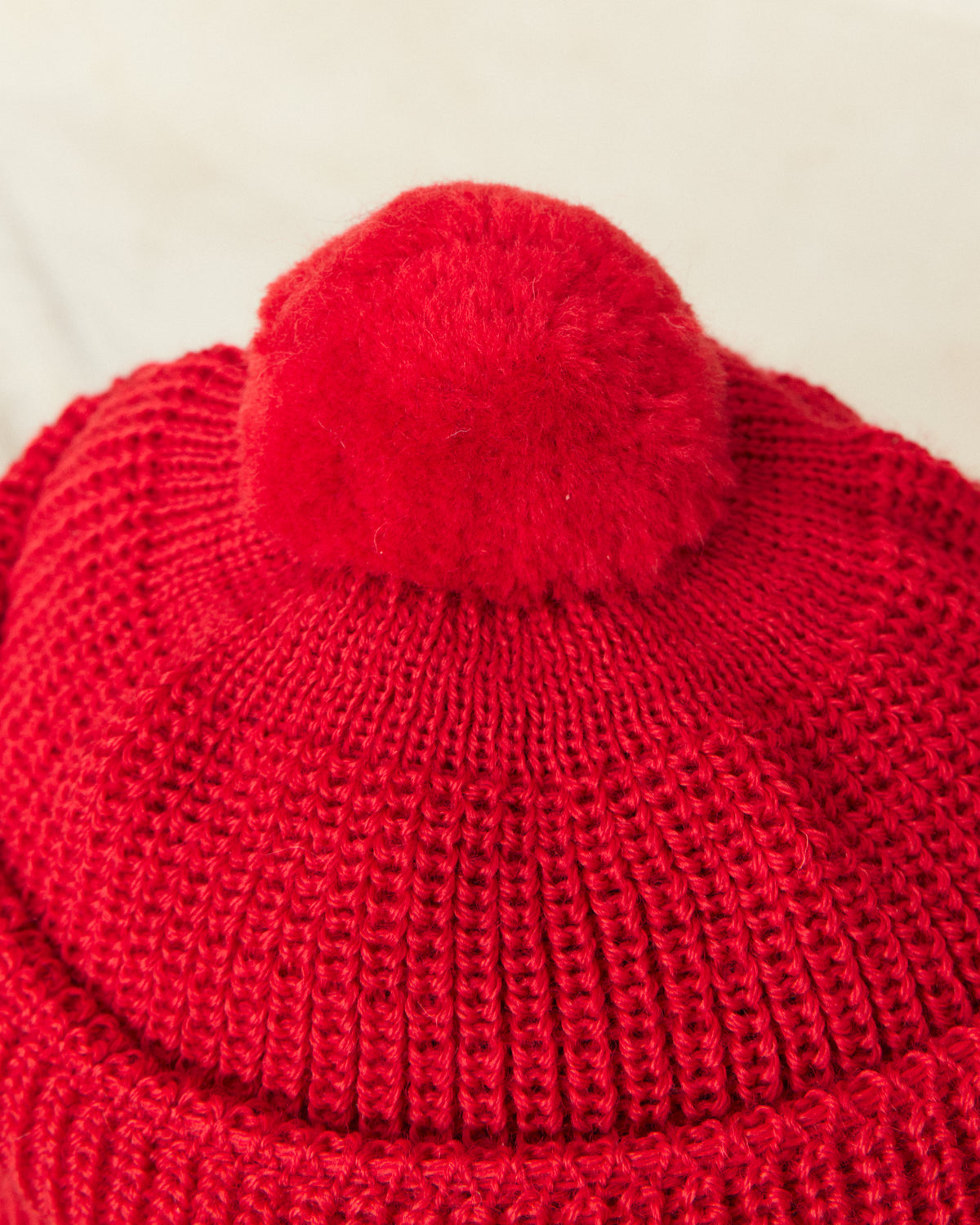 Heimat Wool U Boat Bobble Hat Safety Red