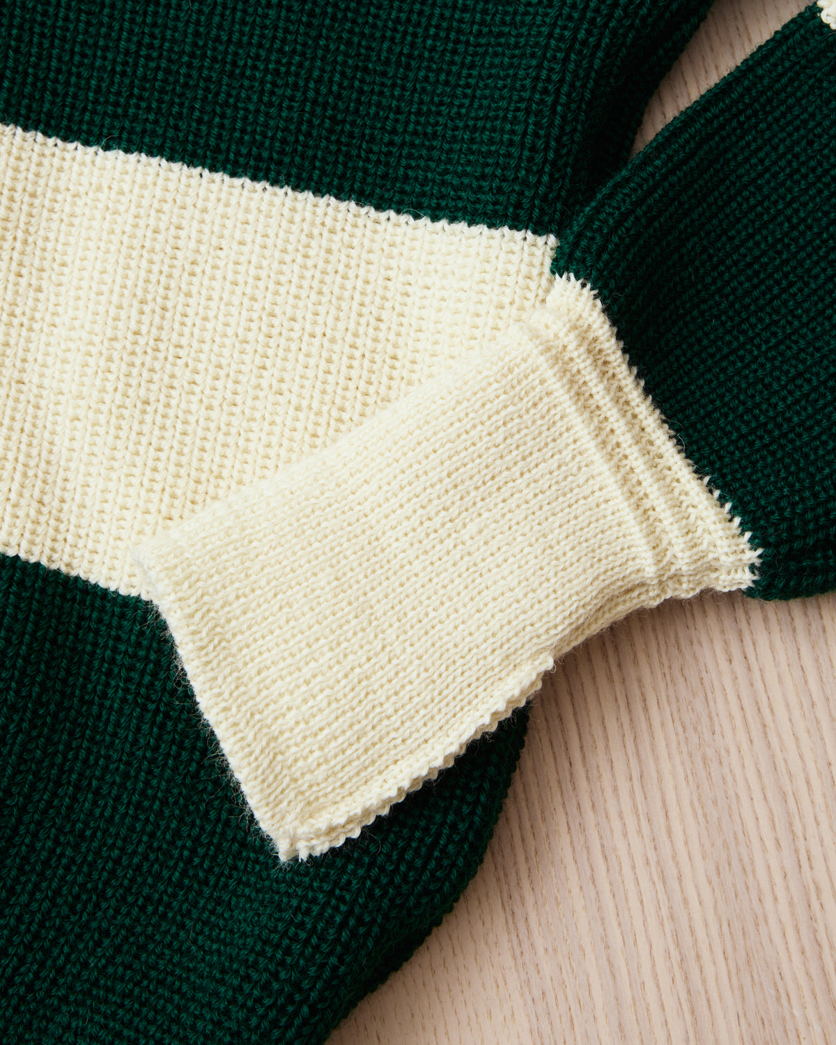 Heimat Signal Rollneck Wool Sweater Seashell / Tannen Green Rugby