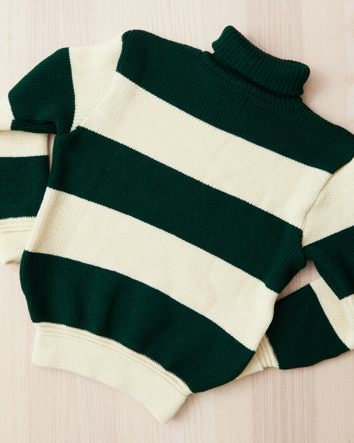 Heimat Signal Rollneck Wool Sweater Seashell / Tannen Green Rugby