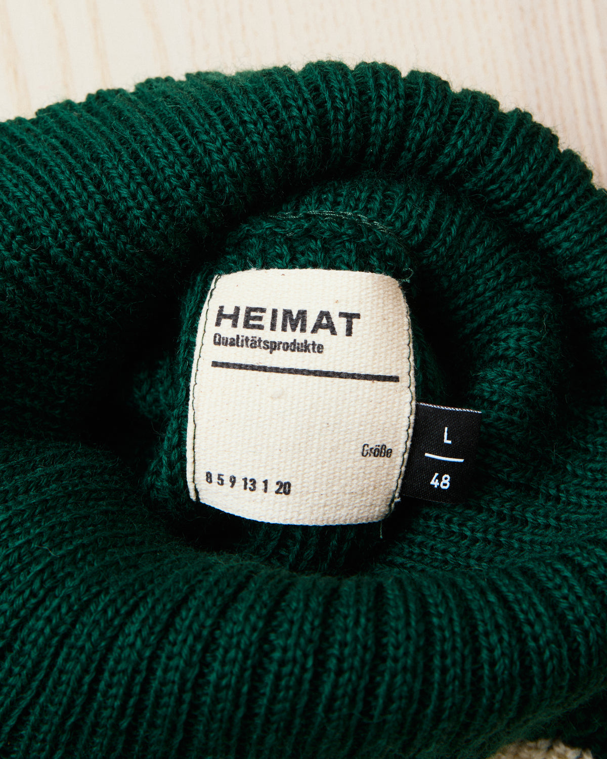 Heimat Signal Rollneck Wool Sweater Seashell / Tannen Green Rugby
