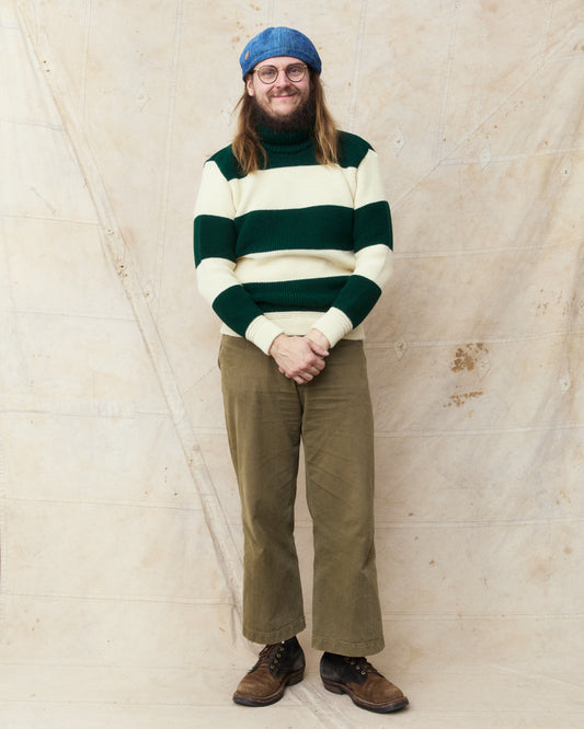 Heimat Signal Rollneck Wool Sweater Seashell / Tannen Green Rugby