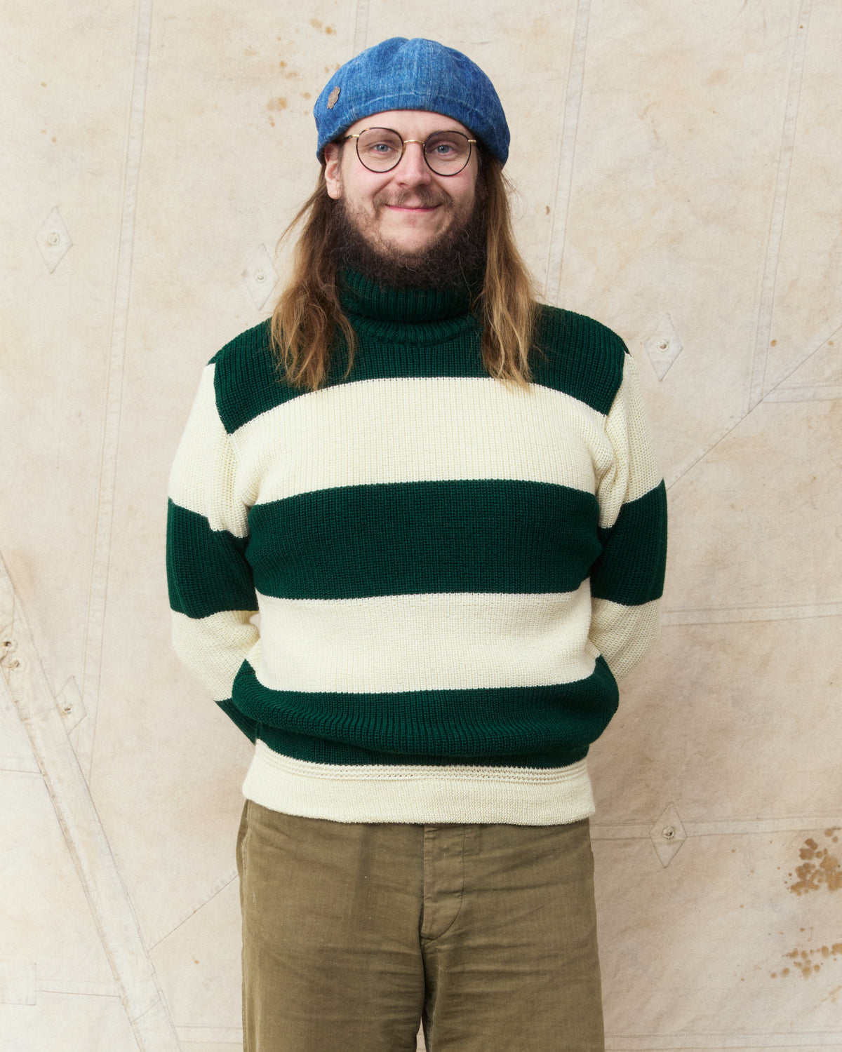 Heimat Signal Rollneck Wool Sweater Seashell / Tannen Green Rugby