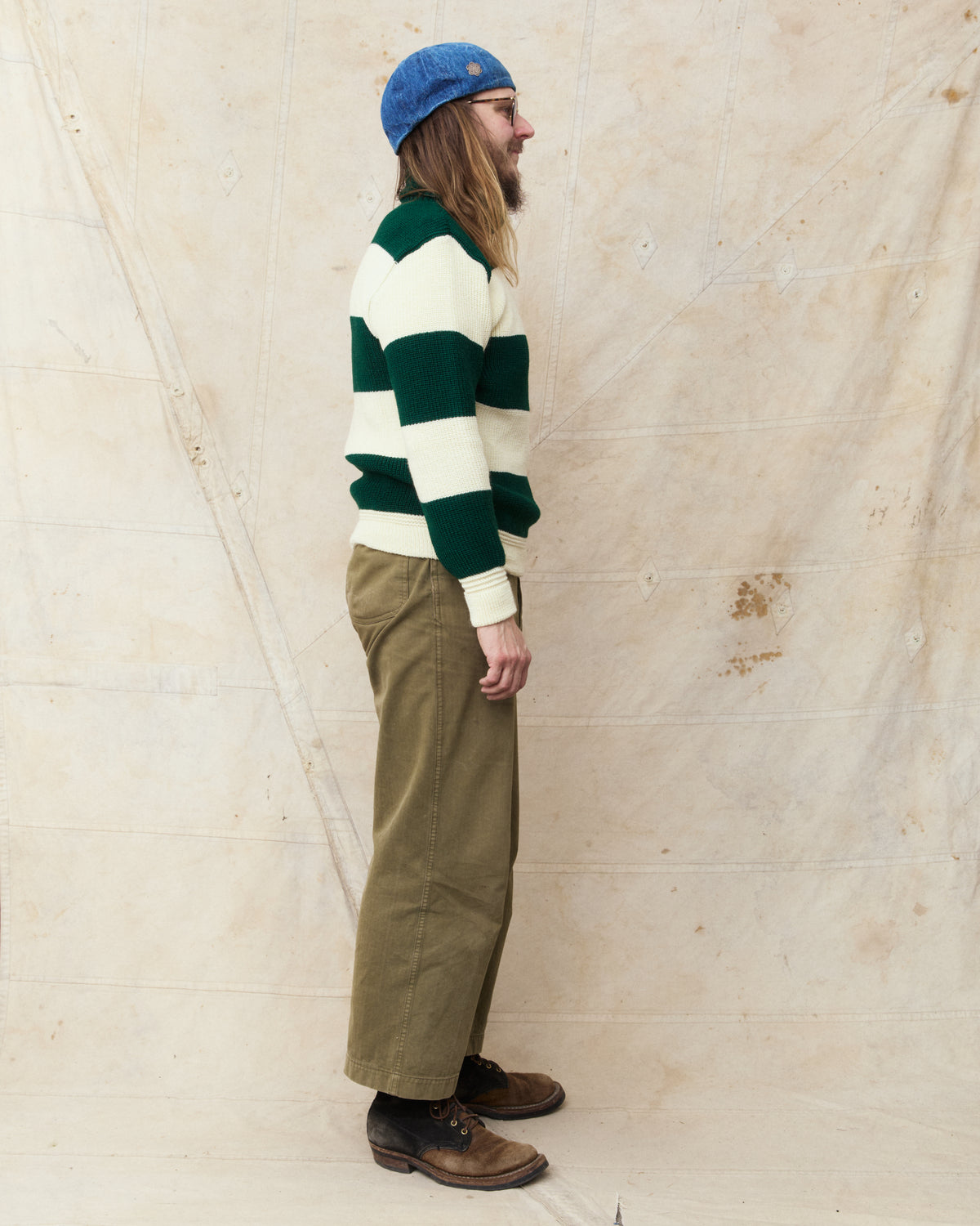 Heimat Signal Rollneck Wool Sweater Seashell / Tannen Green Rugby