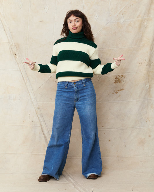 Heimat Signal Rollneck Wool Sweater Seashell / Tannen Green Rugby