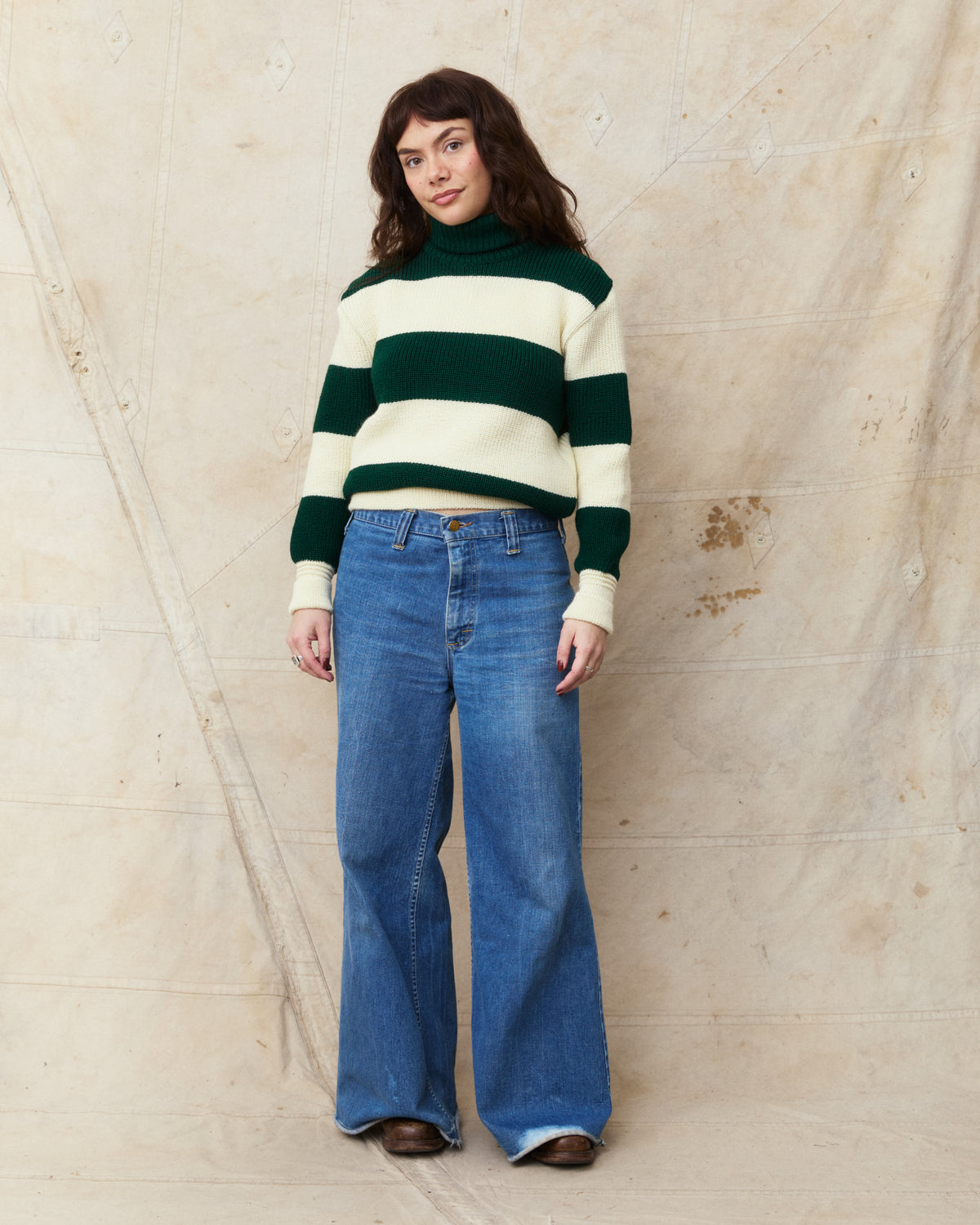 Heimat Signal Rollneck Wool Sweater Seashell / Tannen Green Rugby