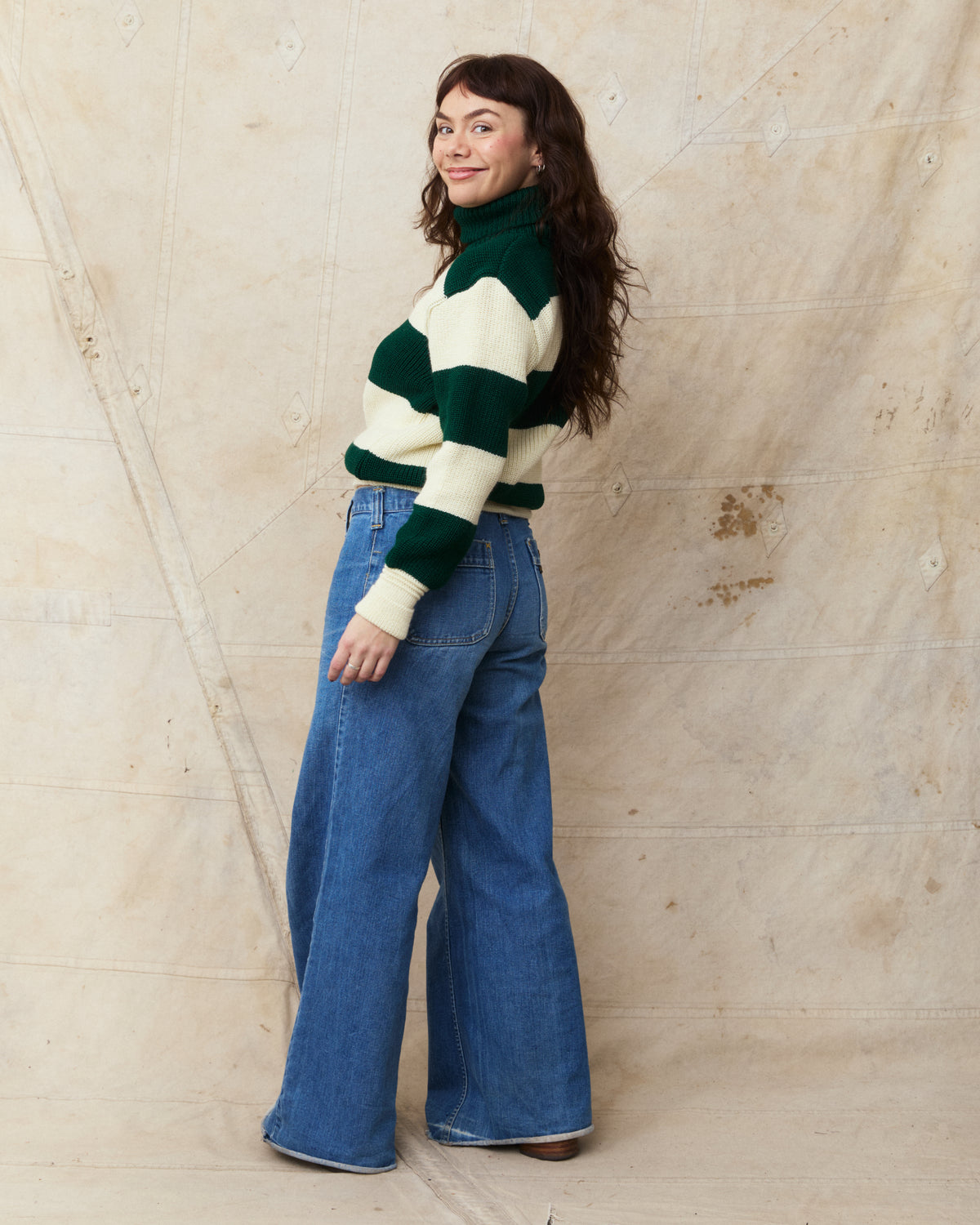 Heimat Signal Rollneck Wool Sweater Seashell / Tannen Green Rugby