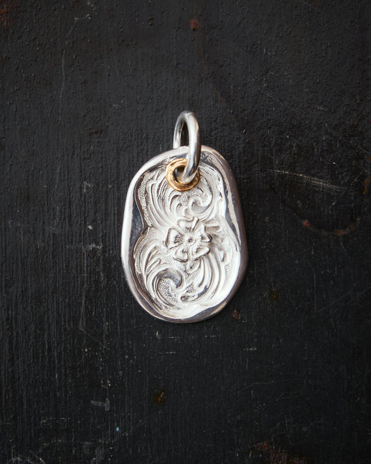 Larry Smith Karakusa Rose Oval Daruma Pendant No. 188 NL-0188