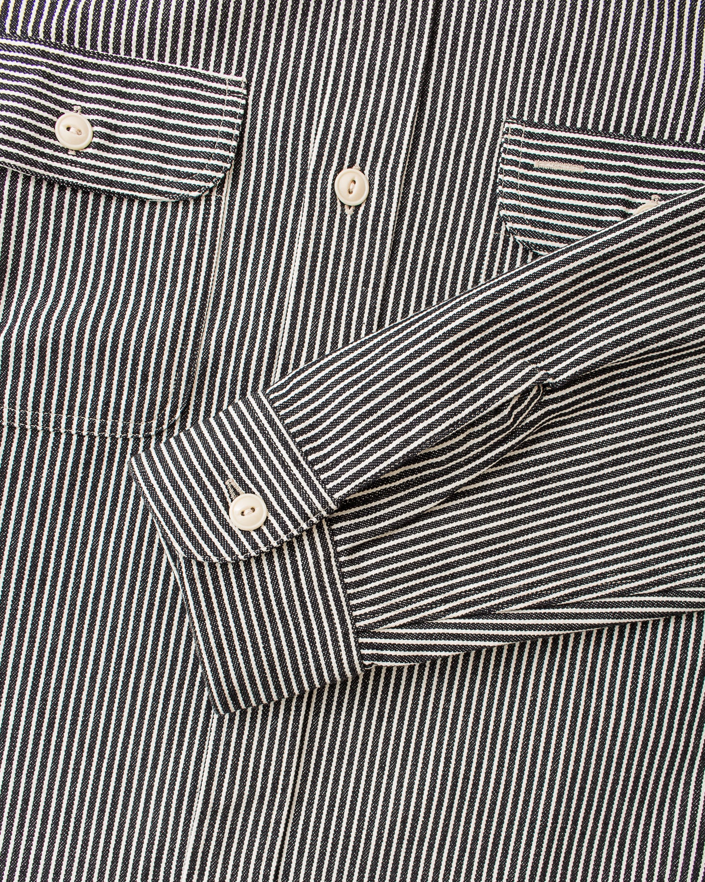 Sugar Cane & Co. Hickory Stripe Work Shirt Black SC27853 – Second
