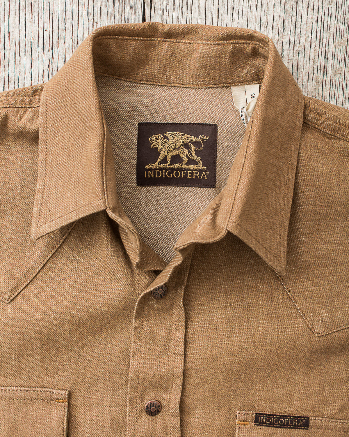 Indigofera Ryman Shirt Carson Beige Denim Rinsed
