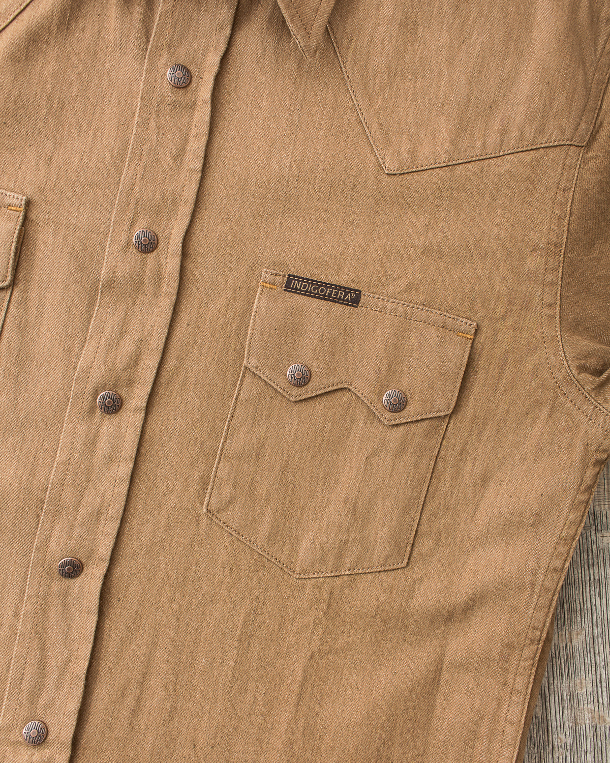 Indigofera Ryman Shirt Carson Beige Denim Rinsed