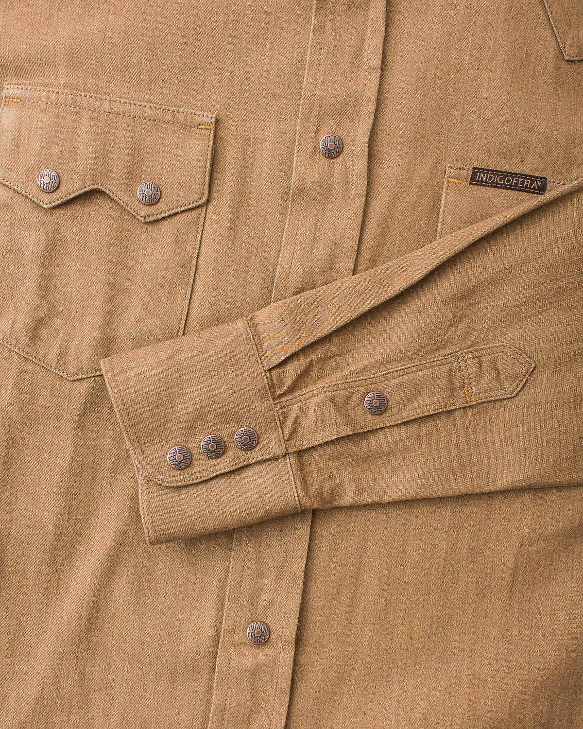 Indigofera Ryman Shirt Carson Beige Denim Rinsed
