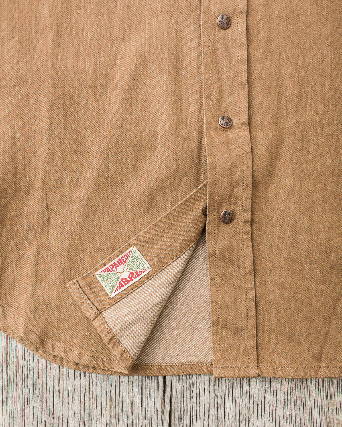 Indigofera Ryman Shirt Carson Beige Denim Rinsed