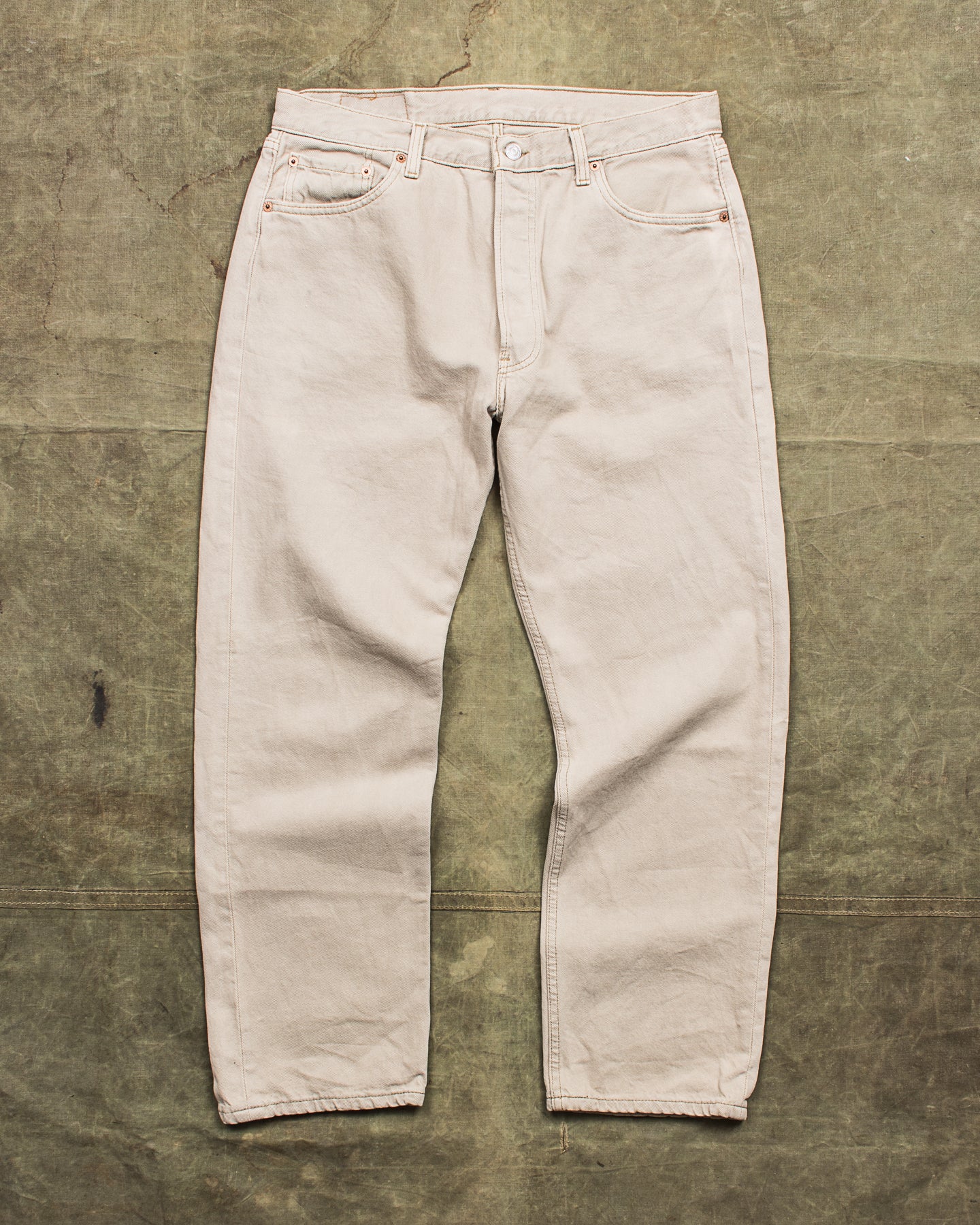 Vintage 90's Made in USA Dead Stock Levi's 501 Beige Jeans W 36 / L 30