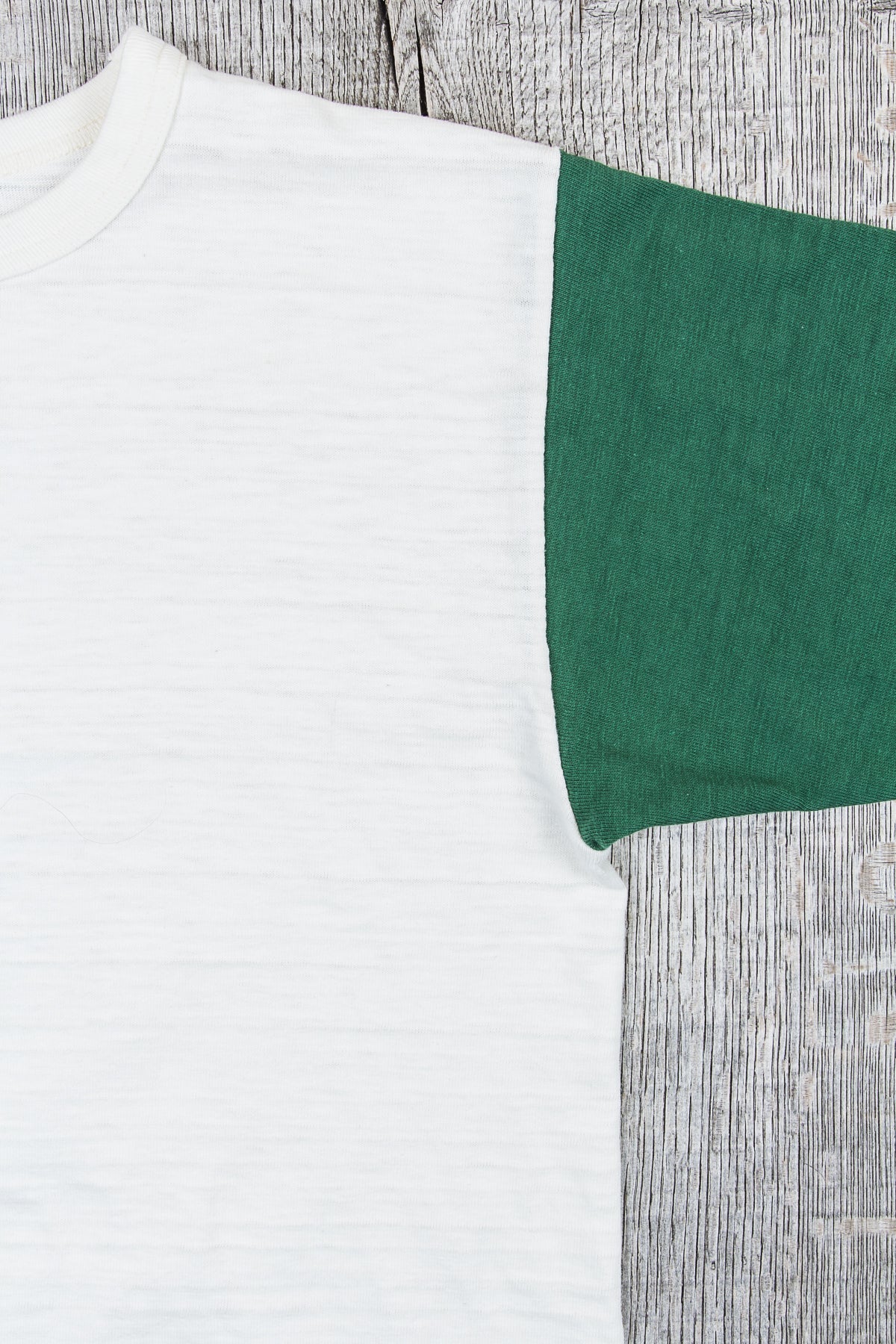 Warehouse & Co Three-Quarter Sleeve Baseball Shirt Cream/Green