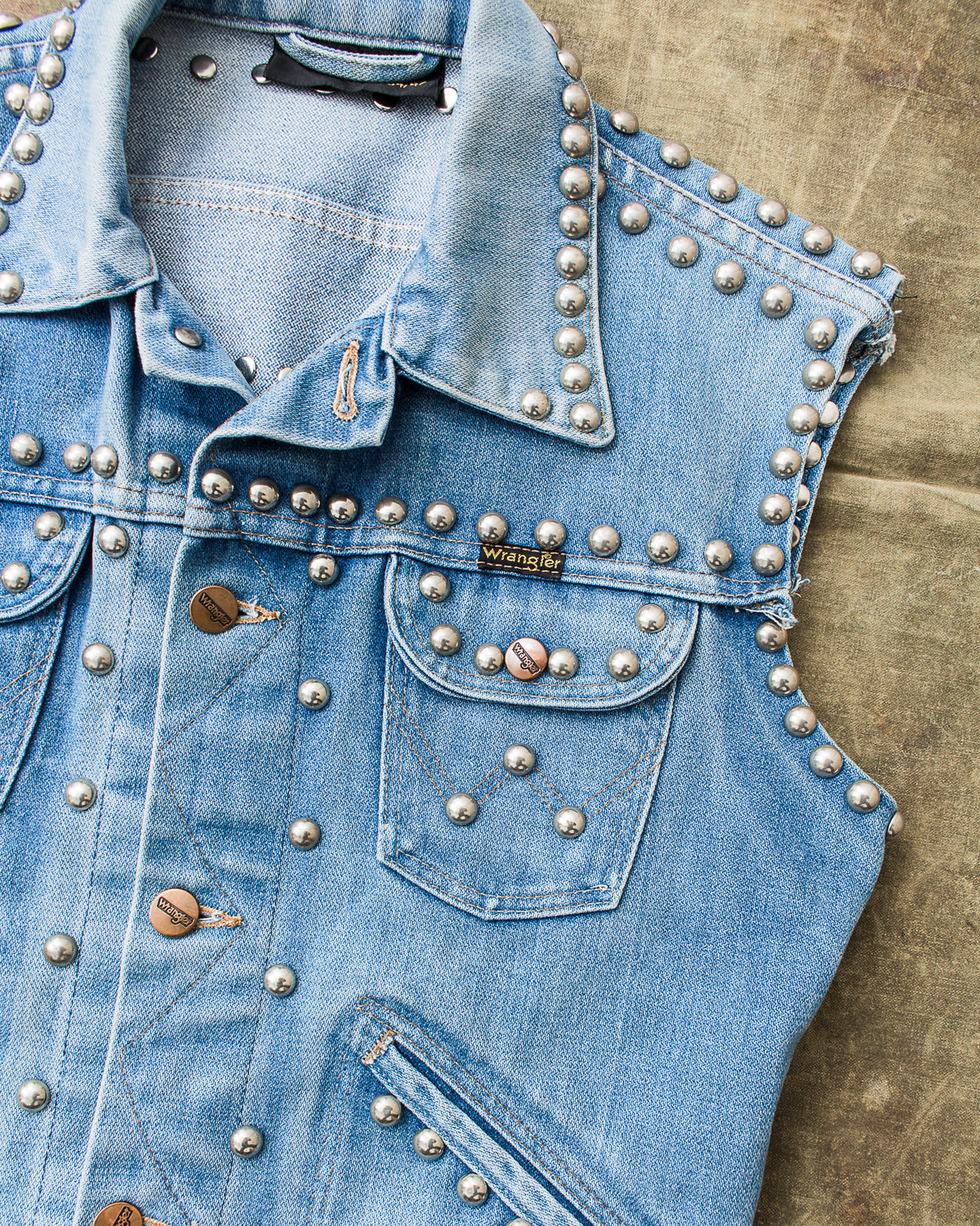 Vintage Wrangler Studded Denim Vest