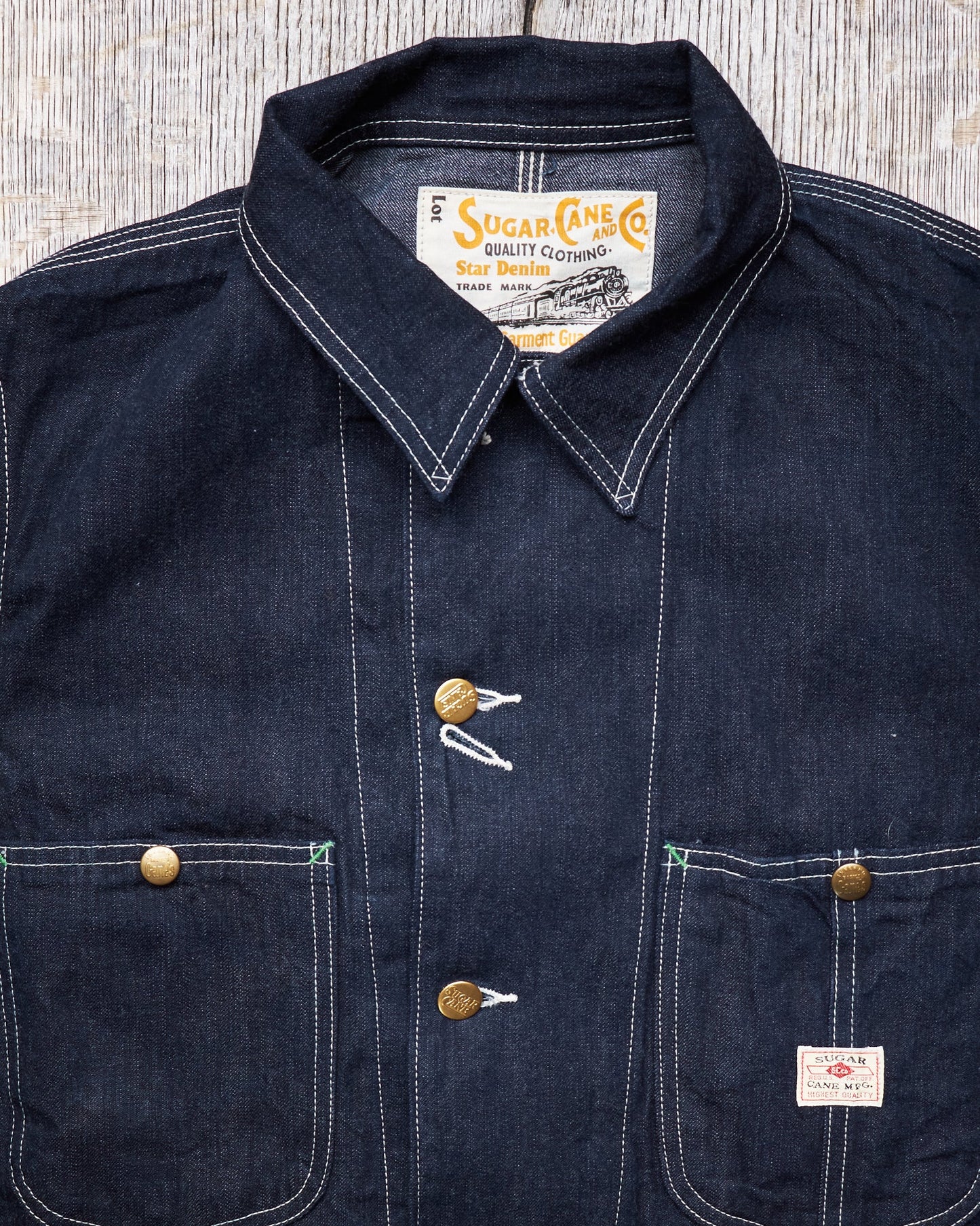 Sugar Cane & Co. 11oz. Blue Denim Work Coat SC14371