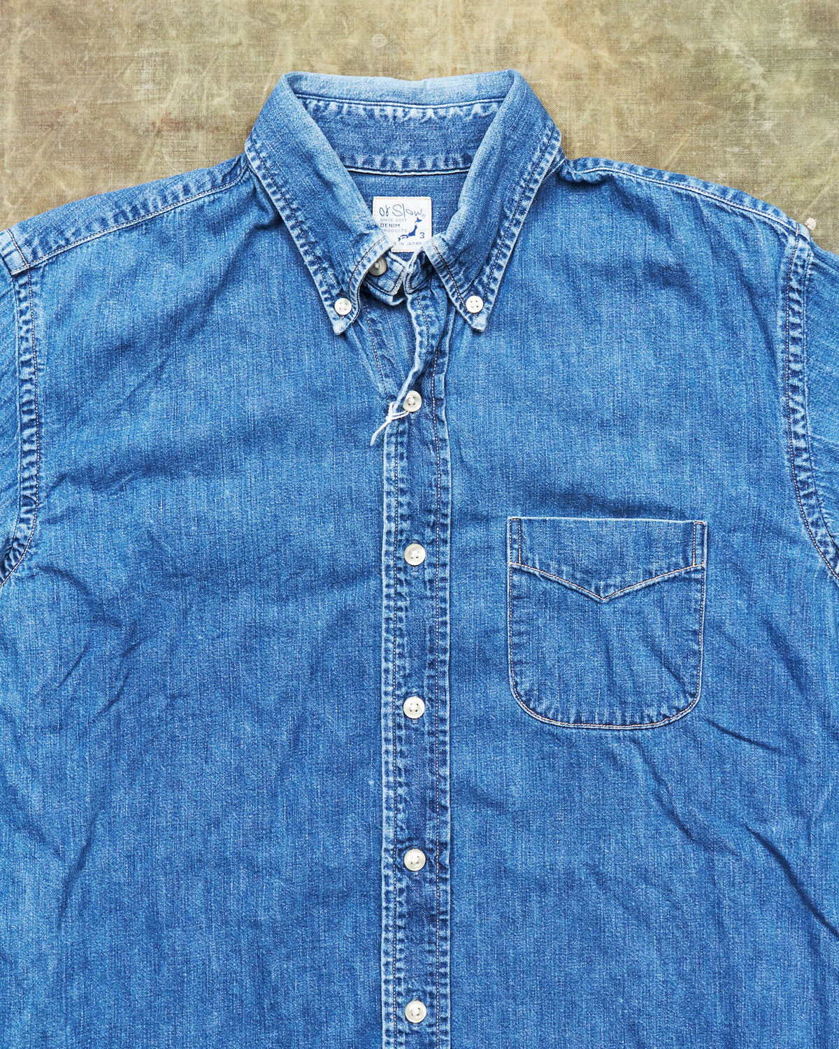 Second Hand OrSlow Button Down Denim Shirt Size 3