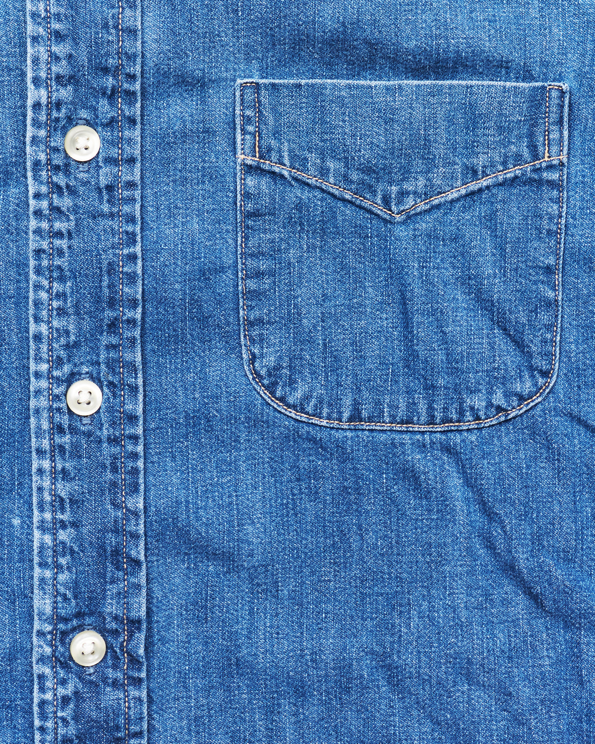 Second Hand OrSlow Button Down Denim Shirt Size 3