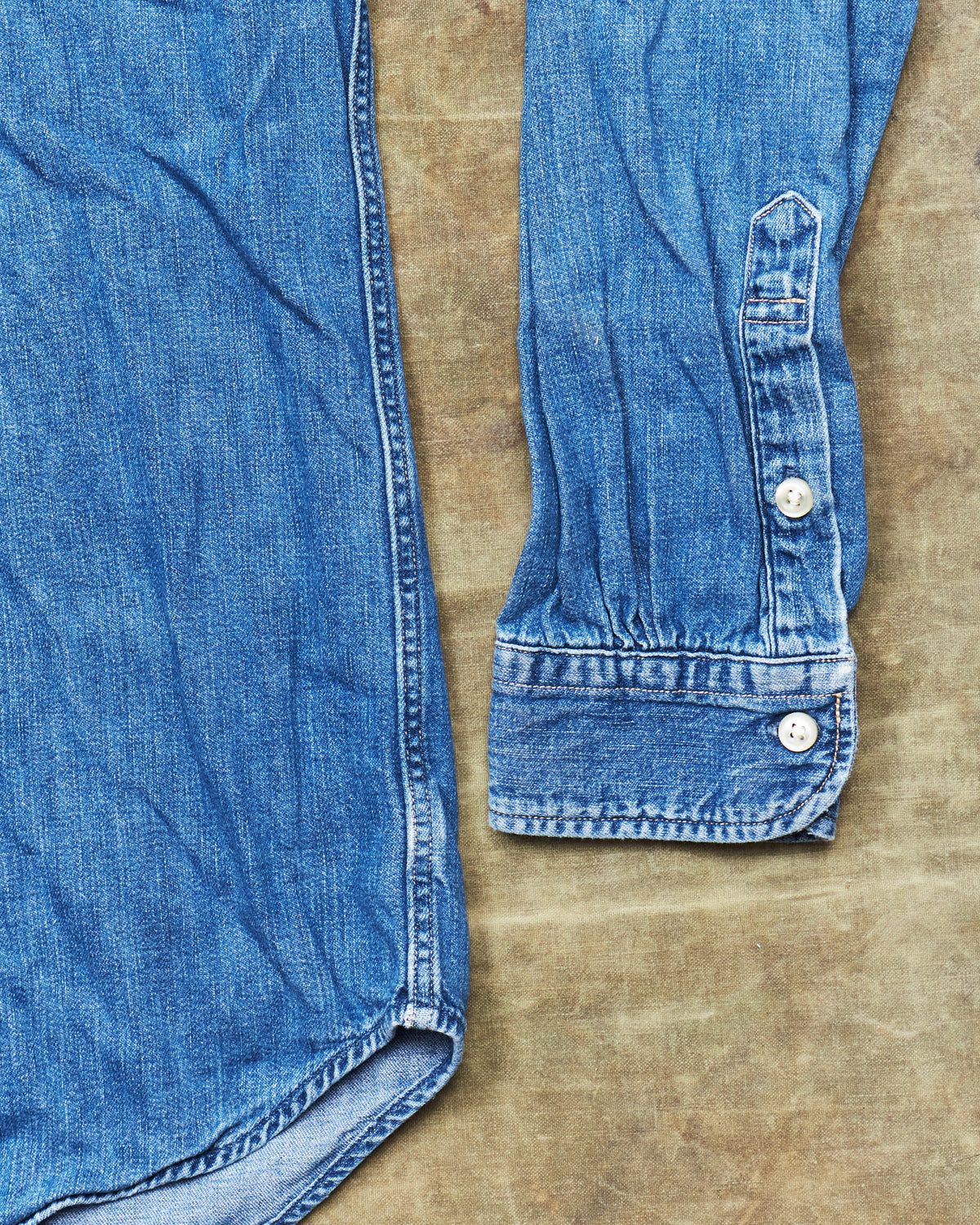 Second Hand OrSlow Button Down Denim Shirt Size 3
