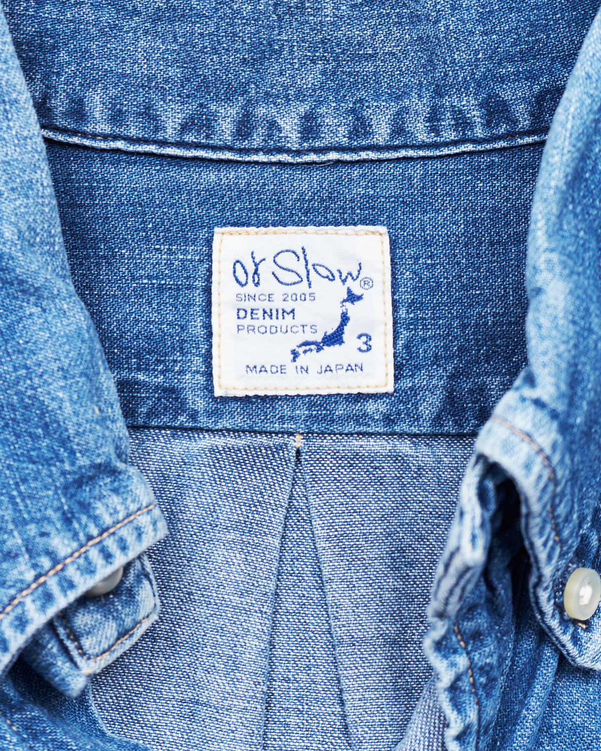 Second Hand OrSlow Button Down Denim Shirt Size 3
