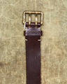 Second Hand Indigofera Danko Two Prong Leather Belt Brown Size 40