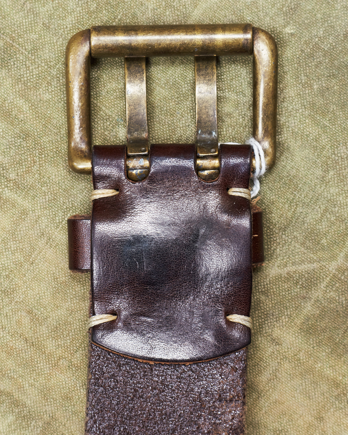 Second Hand Indigofera Danko Two Prong Leather Belt Brown Size 40