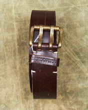 Second Hand Indigofera Danko Two Prong Leather Belt Brown Size 40