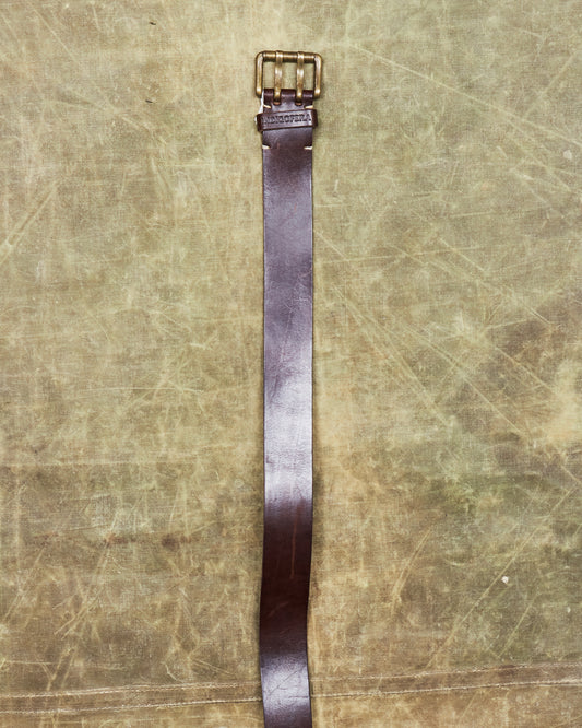 Second Hand Indigofera Danko Two Prong Leather Belt Brown Size 40