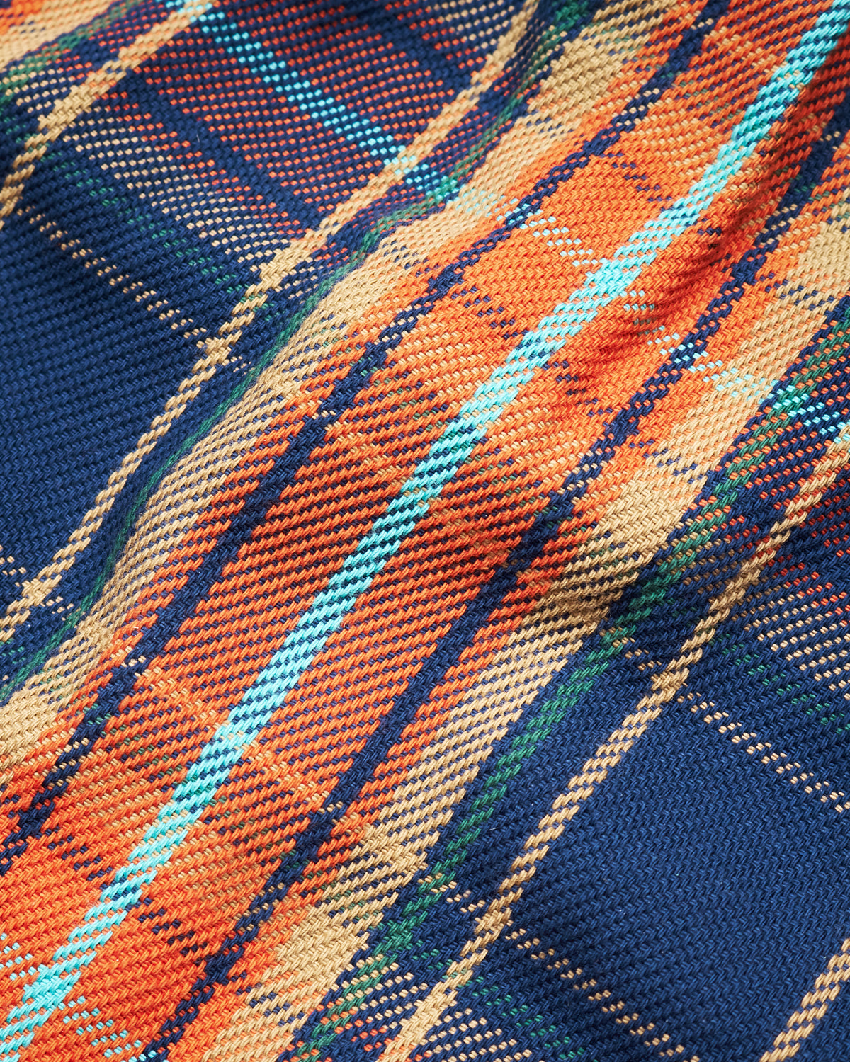 Indigofera Webster Flannel Shirt Heavy Cotton Check Navy / Orange / Brown / Turqouise